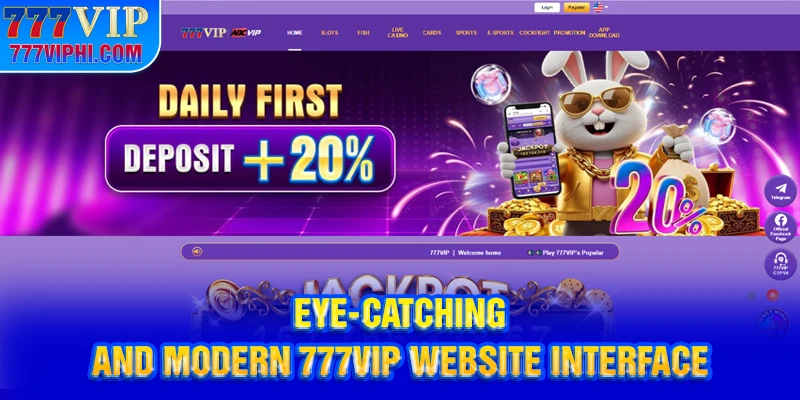 Eye-Catching and Modern 777VIP Website Interface